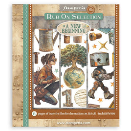 A New Beginning -  Stamperia Assortment Rub-On 8"X9" - 6/Pkg