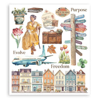 Art of Travelling - Stamperia Assortment Rub-On 8"X9" - 6/Pkg