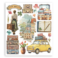 Art of Travelling - Stamperia Assortment Rub-On 8"X9" - 6/Pkg