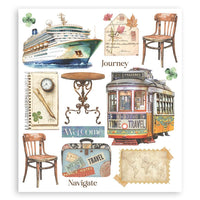 Art of Travelling - Stamperia Assortment Rub-On 8"X9" - 6/Pkg