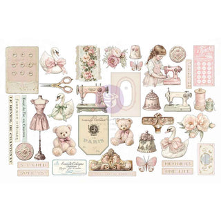 Stitched Clippings - Prima Ephemera With Foil Detail 76/pkg