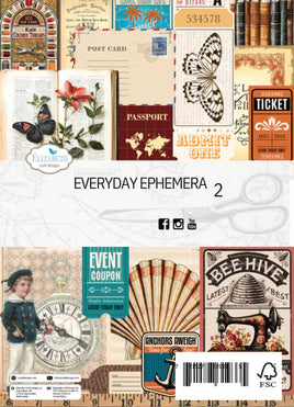Everyday Ephemera 2 - Elizabeth Crafts Cardstock Pack 5.8"X8.3"