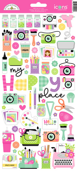 Color Me Crafty - Doodlebug Icon Cardstock Stickers