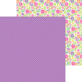 Plaid It's Purple - Doodlebug Color Me Crafty Double-Sided Cardstock 12"X12"