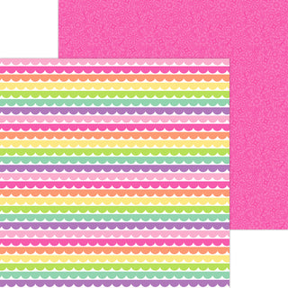 Rows of Ribbons - Doodlebug Color Me Crafty Double-Sided Cardstock 12