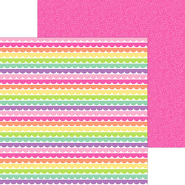 Rows of Ribbons - Doodlebug Color Me Crafty Double-Sided Cardstock 12"X12"