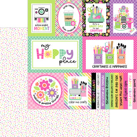 Happy Dots - Doodlebug Color Me Crafty Double-Sided Cardstock 12"X12"