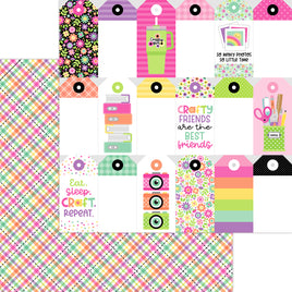 Perfectly Plaid - Doodlebug Color Me Crafty Double-Sided Cardstock 12"X12"