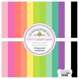 Color Me Crafty - Doodlebug Textured Double-Sided Cardstock 12"X12" 12/Pkg