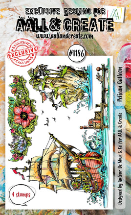 AALL and Create - A6 Stamp Set - Pelican Galleon