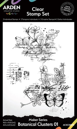 Arden Creative Studio Maker Series Botanical Clusters 01 4 in x 6 in Clear Stamp Set