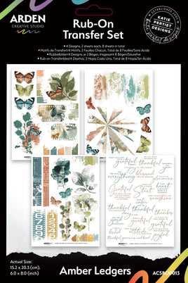 Arden Creative Studio Amber Ledgers 6in x 8in Rub-On Transfer Set
