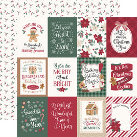 3x4 Journaling Cards - Echo Park Baking Christmas Cheer Cardstock 12"X12"