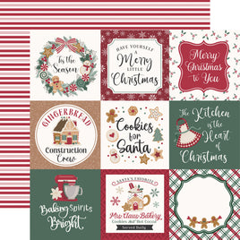 4x4 Journaling Cards - Echo Park Baking Christmas Cheer Cardstock 12"X12"