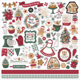 Baking Christmas Cheer - Echo Park Elements Cardstock Stickers 12"X12"