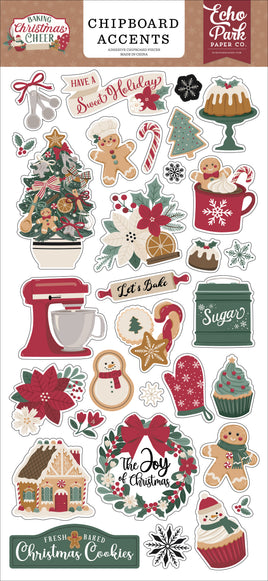 Baking Christmas Cheer - Echo Park Chipboard Accents 6"X13"