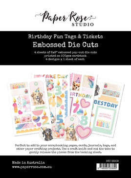 Birthday Fun Tags & Tickets Embossed Die Cuts 33309