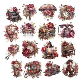 Floral Steampunk Ephemera Pack