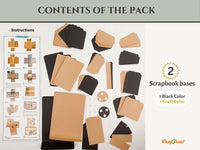 CrafTreat Scrapbook Blanks - TriFold Folio Wallet - Black & Kraft Color