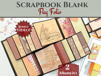 CrafTreat Scrapbook Blanks - Flag Folio - Black & Kraft Color