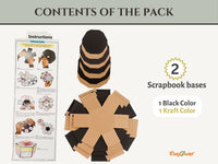 CrafTreat Scrapbook Blanks - Hexagon Explosion Box - Black & Kraft Color