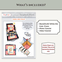 CrafTreat Scrapbook Blank Easel Box Folio - Black