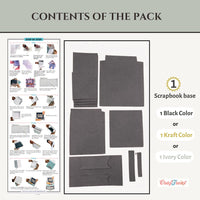 CrafTreat Scrapbook Blank Easel Box Folio - Black