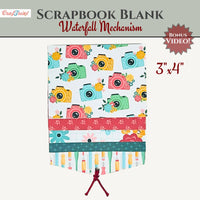 CrafTreat Scrapbook Blank Precut Base - Waterfall Mechanism White - 3"x4"