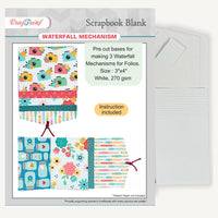 CrafTreat Scrapbook Blank Precut Base - Waterfall Mechanism White - 3"x4"