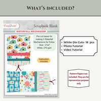 CrafTreat Scrapbook Blank Precut Base - Waterfall Mechanism White - 3"x4"