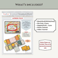 CrafTreat Scrapbook Blank Precut Album Base - LapBook Folio - Black