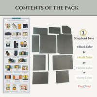 CrafTreat Scrapbook Blank Precut Album Base - LapBook Folio - Black