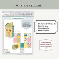 CrafTreat Scrapbook Blank - Tall House - Black