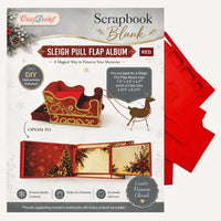 Red - CrafTreat Scrapbook Blank - Sleigh Pull Flap Album