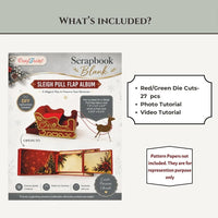 Red - CrafTreat Scrapbook Blank - Sleigh Pull Flap Album