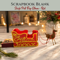 Red - CrafTreat Scrapbook Blank - Sleigh Pull Flap Album