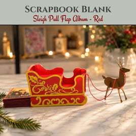 Red - CrafTreat Scrapbook Blank - Sleigh Pull Flap Album