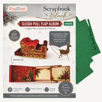 Green - CrafTreat Scrapbook Blank - Sleigh Pull Flap Album