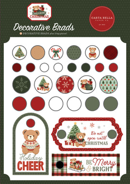 Have A Beary Christmas Decorative Brads