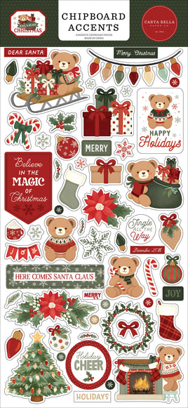 Have A Beary Christmas 6x13 Chipboard Accents