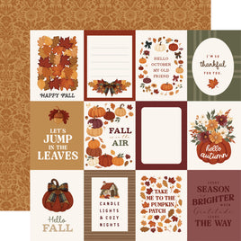 Carta Bella Here Comes Autumn Cardstock 12"X12" - 3x4 Journaling Cards
