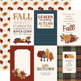Carta Bella Here Comes Autumn Cardstock 12"X12" - 4x6 Journaling Cards