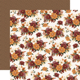 Carta Bella Here Comes Autumn Cardstock 12"X12" - Fall Floral Bunches