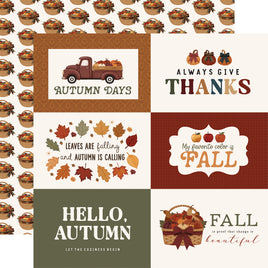 Carta Bella Here Comes Autumn Cardstock 12"X12" - 6x4 Journaling Cards
