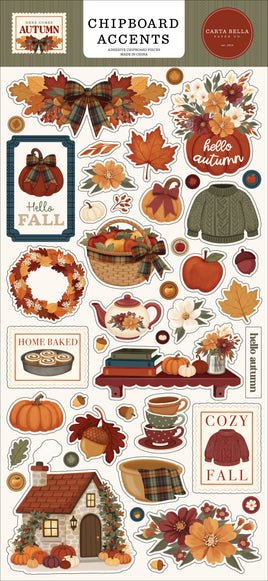Here Comes Autumn - Carta Bella Chipboard Accents 6"X13"