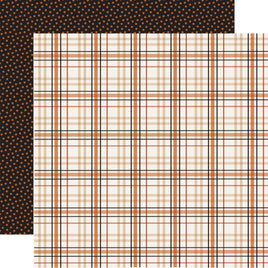 Halloween Plaid - Carta Bella Handmade Halloween Cardstock 12"X12"