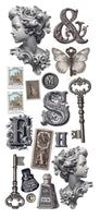 Typographic Art Stickers Transparent Adhesive Sheets 5/Pkg