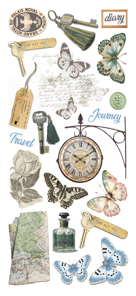 Eastern Journey Art Stickers Transparent Adhesive Sheets 5/Pkg
