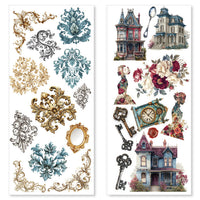 Bohemian Burgundy Art Stickers Transparent Adhesive Sheets 5/Pkg