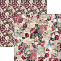 Bohemian Burgundy Paper Pad 12"x12" 12/Pkg